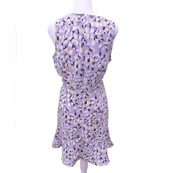 LOFT Purple and Blue A-Line Midi Dress Mock Neck 10P - Picture 2 of 6